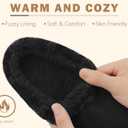 ONCAI Womam Slippers with Cushion Yoga Mat Faux Fur Lining Fuzzy Suede Warm Winter House Slippers Shoes Ladies Indoor and Outdoor Cozy Rubber Sole US Size 5-11 (Black)