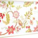 Spsyrine Decorative Serving Tray with Handles, White Lacquered Coffee Table Tray for Ottoman, Rectangle Waterproof Platters for Centerpieces, Parties, Living Room, Kitchen Counter Organization (16" x 12" x 1.6")