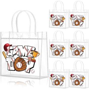 20 Pcs Baseball Gifts Bags with Handles Reusable Baseball Goodie Bags for Team Candy Birthday Party Supplies 8 x 8 x 3.15''
