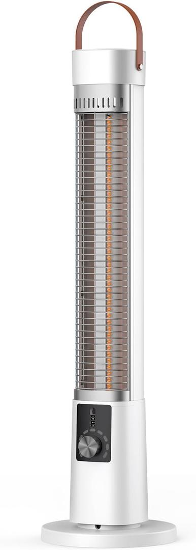 Outdoor Heater for Patio, 1500W Infrared Electric Heaters Indoor w/Remote, 60 Oscillation, 9H Timer, 9 Heat Level, Tip-Over/Overheating Protection, Safety Lock, for Garage, Porch, Gazebo,White (White Black-13)