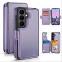 RingPi Designed for Samsung Galaxy S26 Case Wallet with Card Holder,[Full Front & Back Protection][Magnetic Clasp Cover][RFID Blocking Leather] Shockproof,Unisex Case for Samsung S26, Light Purple
