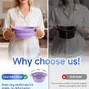 Face Bowl for Ice with Built-in Ice Tray  Collapsible Silicone Facial Ice Bath Bowl for Cold Plunge Therapy, Skin Tightening & Acne Relief  Portable Spa Tool for Home & Travel(Purple)