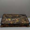 Weatherproof Heated Cat House for Outdoor in Winter, Heated Cat Bed Kitty Shelter with Cat Heating Pad, Insulated & Safe Escape Door, Warm House for Outside Stray Cat(Leaf Color, 16.5"x28"x19.1")