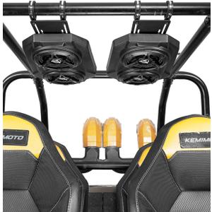KEMIMOTO UTV Sound System 6.5 Inch Speakers UTV Sound Bar Overhead Stereo Wireless Pairing for UTVs Fits 1.625-1.9in Roll Cages Compatible with Can-Am X3 & X3 Max, Polaris RZR XP 1000, Uforce