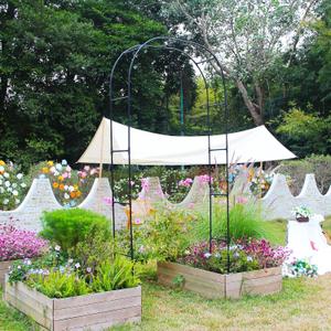 Pergola Arbor Metal+PE Coated, 7.9 Ft H x 4 Ft W, Assemble Freely 3 Sizes, for Outdoor Flower Garden Arch Trellis, Garden Wide Arbor for Climbing Plants, Wedding Bridal Party Decoration
