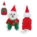 RENEWREVITAL Dog Christmas Outfit, Santa Hat Pet Apparel, Pet Christmas Clothes Customized for Dogs, Soft and Cozy, Small, Red, 1 Set