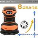 Orbital Sander Cordless Brushless 6 Speeds Max 21000RPM, 5” Electric Sander with Dust Collector Compatible with DEWALT 20V MAX Battery (BATTERY NOT INCLUDE)
