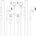 2 Pack Wired Headphones for iPhone Earbuds Built-in Microphone & Volume Control Nosie Reduction Headsets Compatible with iPhone 14/13/12/11/XR/XS/X/8/7/SE/Pro/Pro Max/Support All iOS System (LB)