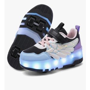 Nsasy Kids Roller Shoes Boy Girl Sneakers with Wheels Become Sport Sneaker with Led for Christmas Birthday Children Show Gift, Size 31