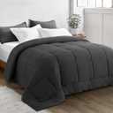 Alaskan King Comforter 132''x120''- Extra Large Oversized King Cooling All Seasons Down Alternative Lightweight Quilted Duvet Insert with Corner Tabs - Dark Grey