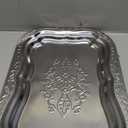 14 inches - Set of 1 - Metal Decorative Tray, Jewelry Dish Cosmetics Organizer Bathroom Clutter Serving Platter Storage Tray (Pack of 1)