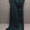 FQA Formal Evening Dresses for Women Elegant Evening Party Prom Dress Long Sexy V Neck Sleeveless Split Wrap (Large, Dark Green)