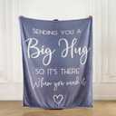 Thinking of You Gifts for Women Men  Get Well Blanket 50x60 Inch, Grey Flannel Comfort Hug Blanket, Sympathy Throw for After Surgery, Chemo, Illness, Recovery