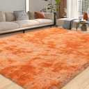 Large Shag Rugs 8x10 Feet Fluffy Rug for Living Room, Big Soft Orange Tie Dye Fuzzy Plush Shaggy Rugs for Bedroom Girls Kids Room Dorm Indoor Modern Home Decor