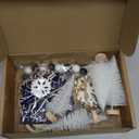 GlikCeil 19 Pcs Winter Tiered Tray Decor Snowflakes Wood Rustic Decoration Tiered Sign Table Centerpieces Without Tray for Tabletop Shelf Winter Xmas Home Party Gifts(Snowflake)