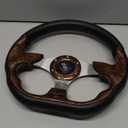 10L0L Golf Cart Steering Wheel for Yamaha, EZGO TXT/RXV/Valor, Club Car DS/Precedent/Onward/Tempo Golf Carts (Brown)