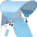 XL Universal Wind-Resistant Chair Umbrella Canopy, Extra Large Foldable UPF 50+ Sun Shade Attachment with Adjustable Clamp, Fits Most Beach, Camping, Lawn, Sports, Zero Gravity Chairs, Patented