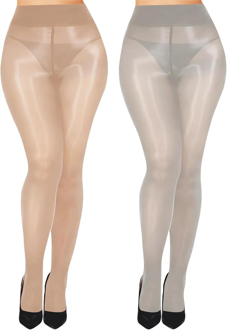 Buauty Shimmer Tights for Women, Shiny Oil Pantyhose Stockings, Oil Bright Shaping Tight Ultra Shiny Sheer Tights High Waist, One Size