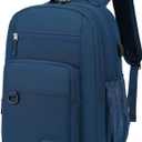 ecodudo Multi Pockets College Backpack for School Men and Women Water Resistent Bookbag Travel Laptop Daypack (Blue), EBDU2301