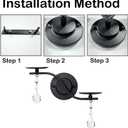 Black Candle Sconces,Wall Mount Candle Holder,Dual arm Design Metal Sconces with Crystal Ornament for Home Decor-Set of 2.