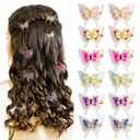 2 x 12PCS Colorful Butterfly Hair Clips for Women and Girls, Cute Fairy Hair Accessories Small Butterfly Clips for Themed Party, Prom, Birthday, Wedding and Back to School