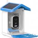 Smart Bird Feeder with CameraHAPAW Wireless WiFi Remotely Operated Feeding, Solar Powered ChargingRoofBlue