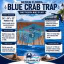 Florida Medium Blue Crab Trap – 24 x 14 x 11 Crab Pot for Recreational Crabbing – Two-Throat Entry Fishing Trap – PVC Coated Wire Saltwater Crab Trap
