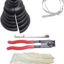 Universal Split CV Joint Boot Kit Universal CV Boot Kit Split Joint Gaiter Stretchable Replacement Compatible for Shafts 19-35MM and CV Joints 56-110MM, Including Fitting Pliers