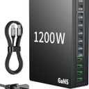 1200W USB C Charger Block.Fast MacBook Pro Charger Charging Station 12 Port 140W PD PPS AVS HUB for All iPhone 17 Pro Max/17 Air/16 SE/Samsung Galaxy 25/ MacBook Pro/Air/iPad Pro/240W Cable