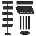 Chunful Wooden Blank Arrow Signs with Stakes, Wood Blank Directional Yard Sign for Outdoor Lawn Patio Yard Garden Weddings Birthday Party Guidepost Decorations (Black,63 Inch)