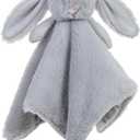 Apricot Lamb Stuffed Animals Gray Bunny Rabbit Security Blanket Infant Nursery Character Blanket Luxury Snuggler Plush Baby Lovey(Grey Bunny) (13 inches)