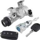 Ignition Switch Lock Cylinder w/Keys (48-Chip 433 Frequency) Compatible with 2003-2013 VW Jetta Golf Rabbit Tiguan Audi A3 TT,1K0905865 1K0905841