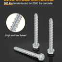 40 PCS 1/2" x 4" Concrete Screw Anchors, Large Diameter Heavy Duty Screw Anchor for Concrete, Masonry, Brick, Block Anchoring