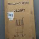 20.3 FT Telescoping Ladder, Adjustable Multi-Purpose Collapsible Extension w/Hooks, Foot Caps, Wheels & Stabilizer, Heavy Duty 330 lbs Max Capacity, Ideal for Home and Outdoor Work, Black