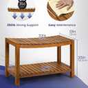 Upolana Teak Shower Bench, 32" Solid Wood Shower Stool for Inside Shower to Sit On, Wooden Bathroom Shower Seat Waterproof, 32 x 14 x 20 inches