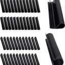 48 Pack 2 Shapes Winter Pool Cover Clips - Double Protection Pool Closing Kit for Above Ground, 4.7" Clamps for Steel Wall Swimming Pools, Black
