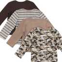 Hanes Baby Long Sleeve T-shirt, Ultimate Flexy Knit Tee for Boys & Girls, 4-Pack