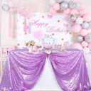 ShiDianYi Sequin Tablecloth Rectangle 50x72-Inch Lavender Table Cloths for Parties Rectangular Table Cover Overlay Light Purple Sequin Fabric Linens Birthday/Baby Shower/Tea Party Decor