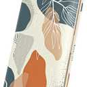 Nipichsha Womens Wallet, RFID Slim Wallets for Women, Thin Ladies Credit Card Holder Purse, Cute Leather Bifold Clutch Billfold with 11 Card Slots & ID Window, Abstract Boho Leaf