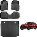 AutoPals Floor Mats Compatible with Honda CRV 2026 2025 2024 2023 (Include Hybrid), Cargo Mat All Weather TPE Trunk Mat Cargo Liner (Upper Position) for CR-V Accessories (Floor Mats+ Trunk Mat)
