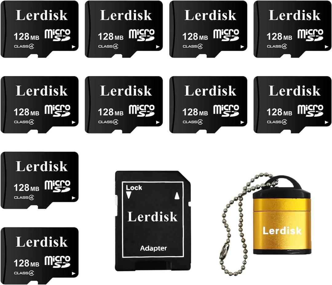 Factory Wholesale Micro SD Card 128MB (0.12GB) Pack of 10 in Bulk Low Capacity for MP3/Old Phones/Small Files Only -Not for Cameras/Dashcams/GB Devices