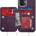 GUERNICA for iPhone 16 Wallet Case with RFID Blocking Card Holder for Women Men, Kickstand Shockproof Phone Case for iPhone 16(6.1"),Dark Purple