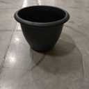 The HC Companies Sevilla Flower Planters - Durable Outdoor & Indoor Planter - Round Lightweight Self Watering Plant Pots for Herbs & More (12" Painted Black, Pack of 1)
