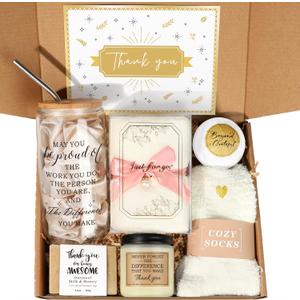 Employee Appreciation Gifts, Appreciation Gift for Coworkers, Thank You Gift for Women Coworkers Teacher Mentor Friends Leaders w 16oz Difference Maker Glass