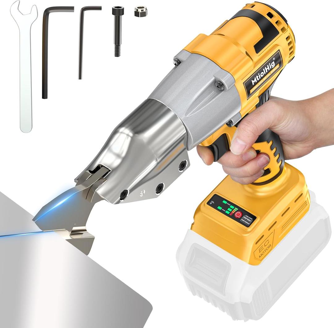 Cordless Sheet Metal Cutter: Sheet Metal Nibbler Compatible with Dewalt 20v Battery (No Battery) - 221 Ft-Lbs Torque Shears - Cuts 18GA Material for Steel, Leather & Carpet