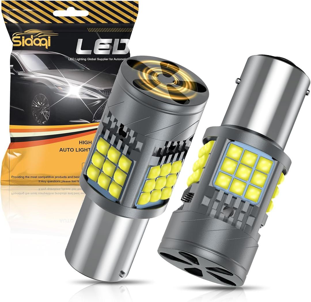 1157 LED Bulb White CANBUS Error Free 6000LM 36SMD 7528 LED for Reverse Tail Turn Signal Light 2357 Bulb Built-in Load Resistor Anti Hyper Flash 12-24V-2PCS