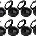 Single Eyeshadow Storage Box with 26Mm Inner Diameter Transparent Lid Compact Makeup Organizer for Eyeshadow Blush and Foundation Travel-Friendly 1.49X1.49X0.74 Inch (4x3.8cm, Black)