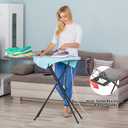 Ironing Board with Stable Iron Rest and 7 Adjustable Heights, 43" 13" Size Iron Board with 4-Layer Heat Resistant Cover and Pad for Home Apartment Laundry, Gray