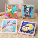 CHWGLFGG 6 Pack 5D Diamond Painting Kits for Kids Beginners, Full Drill Cute Animals Diamond Art Kits, DIY Big Gem Art for Children Ages 6-7-8-9-12, Home Wall Decor 6x6 Inch