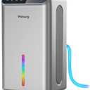 Dehumidifiers for Home (85 OZ Water Tank, 800 sq.ft) Quiet Small Dehumidifier for Basement Bedroom Bathroom with Drain Hose, 3 Gear Timer, Sleep Mode, Auto Shut Off, 7 Color Ambient Light (Black Sliver)